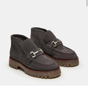 Steve Madden Gray Ankle Boots with Silver Detail